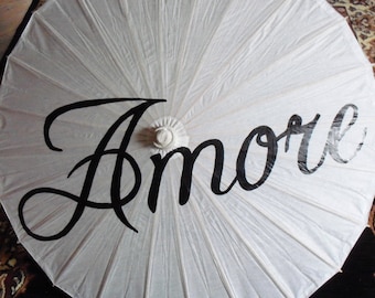 Wedding Amore Parasol Umbrella Decor White Ceremony Decoration Custom Sign Love Photo Prop Destination Anniversary
