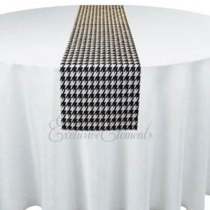Black and White Houndstooth Table Runner Wedding Table Centerpiece Linens Decoration Retro Vintage Checker Decor Birthday Party Linens
