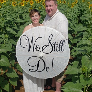 Wedding Vow Renewal Anniversary Umbrella Parasol Custom Anniversary Sign Banner Photography Prop Decoration Anniversary Decor