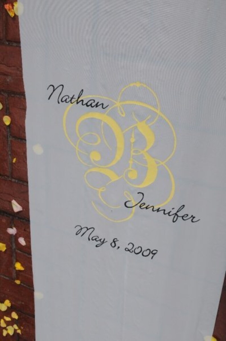 Real Fabric Aisle Runner Personalized Wedding Monogram Isle Etsy