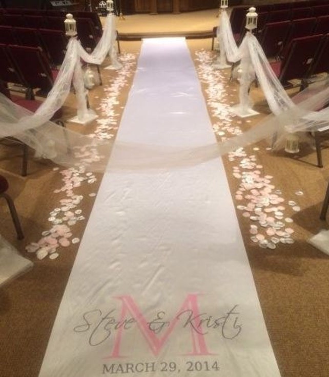 Wedding Aisle Runner Personalized Custom Monogram Aisle Runner