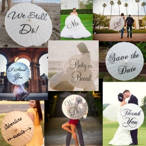 Personalized Wedding Parasol Umbrellas Photography Prop