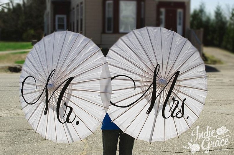 Wedding Decoration MR & MRS Parasol Umbrella Custom Engagement Sign Personalized Wedding Photo Prop Engagement Ceremony Decor