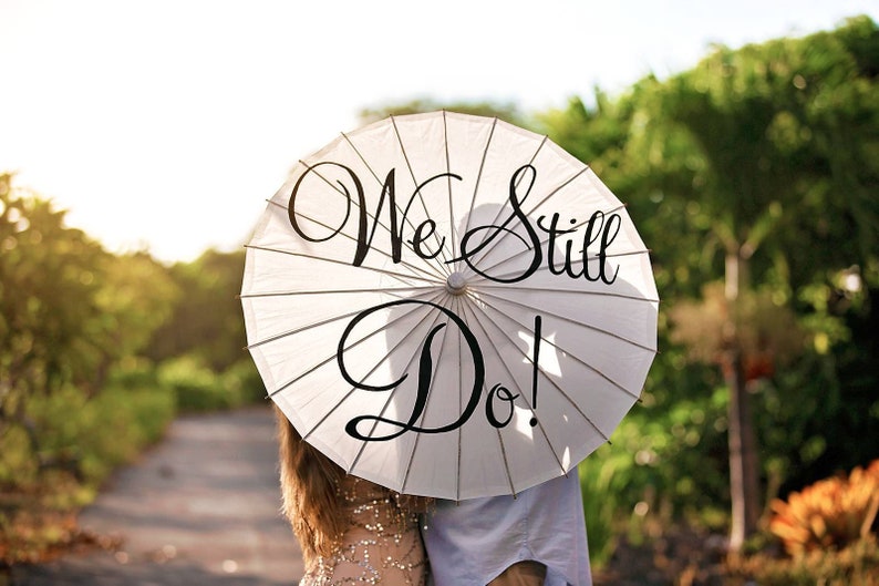 Wedding Vow Renewal Anniversary Umbrella Parasol Custom Anniversary Sign Banner Photography Prop Decoration Anniversary Decor