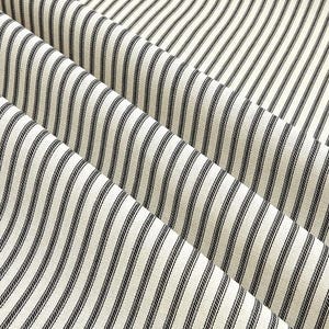 Black Ticking Stripe Table Runner: Rustic Farmhouse Wedding Decor