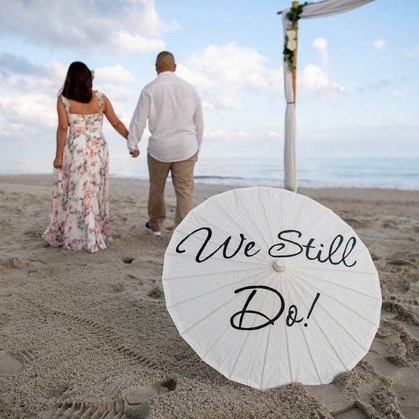 Vow Renewal Decor Wedding Anniversary Sign Umbrella Parasol Custom Anniversary Banner Photography Prop Decoration Anniversary Decor