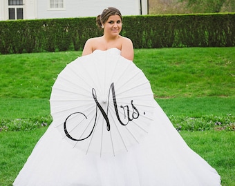 Wedding Decoration MR & MRS Parasol Umbrella Custom Engagement Sign Personalized Bachelorette Party Photo Prop Shower Ceremony Decor
