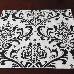 Black and White Table Square Overlay Damask Wedding Decor Floral Table Centerpiece Bridal Baby Shower Linens Birthday Party Decor