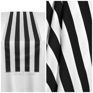 Black and White Stripe Table Runner Wedding Table Linens Table Centerpiece Reception Decoration Bridal Shower Table Linens SALE