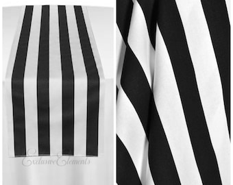 Black and White Stripe Table Runner Wedding Table Linens Table Centerpiece Reception Decoration Bridal Shower Table Linens SALE