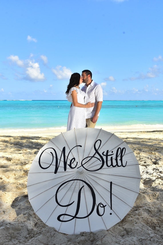 Wedding Vow Renewal Anniversary Umbrella Parasol Custom Sign Banner Photography Prop Ceremony Decor