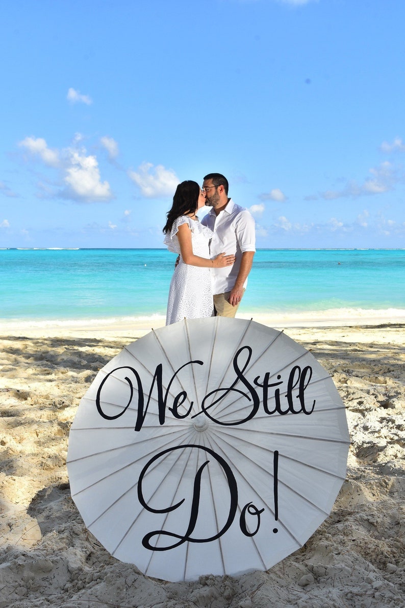Wedding Vow Renewal Anniversary Umbrella Parasol Custom Anniversary Sign Banner Photography Prop Decoration Anniversary Decor