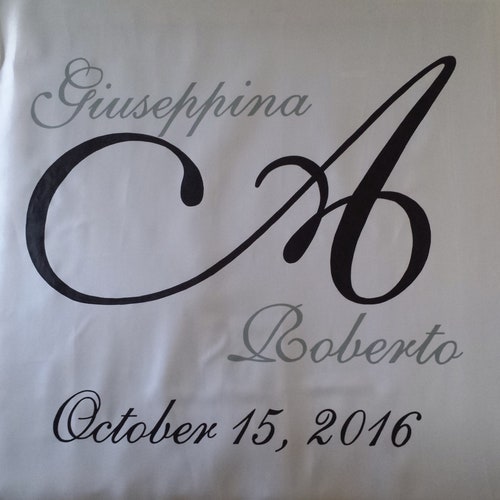 Aisle Runner Wedding Ceremony shops Runner Custom Monogram Isle Runner Wedding White Ivory Fabric Runner Decoration Unique Wedding Gift