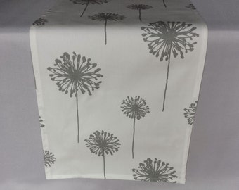 Gray Table Runner Wedding Floral Centerpiece Decor Dandelion Table Linens Baby Shower Party Event Decoration