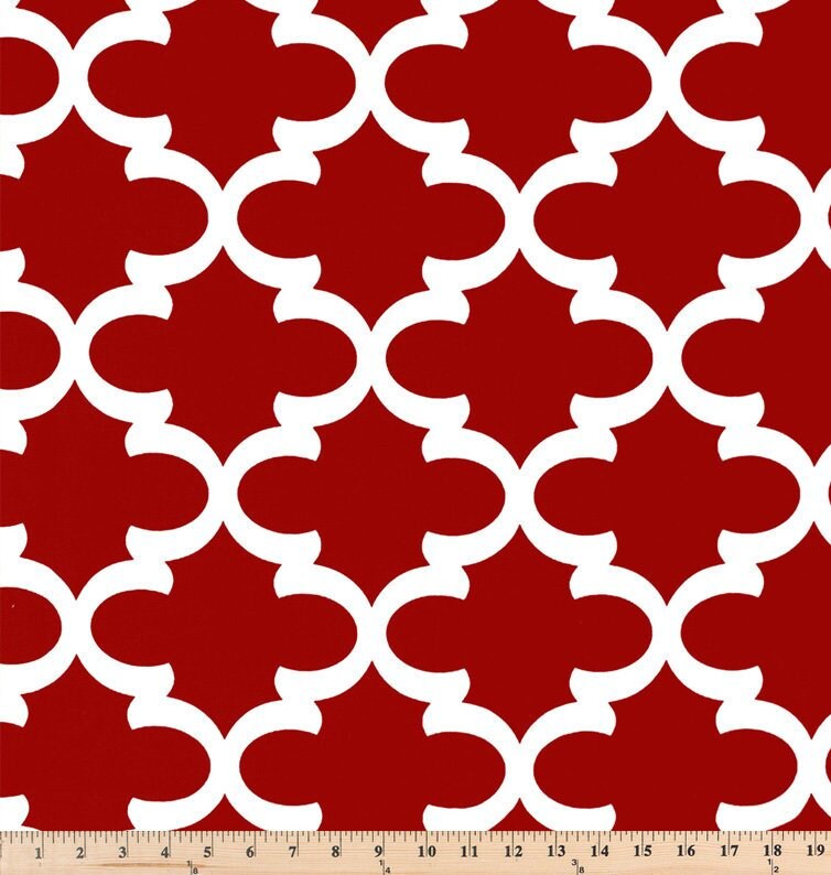 Red sale quatrefoil fabric