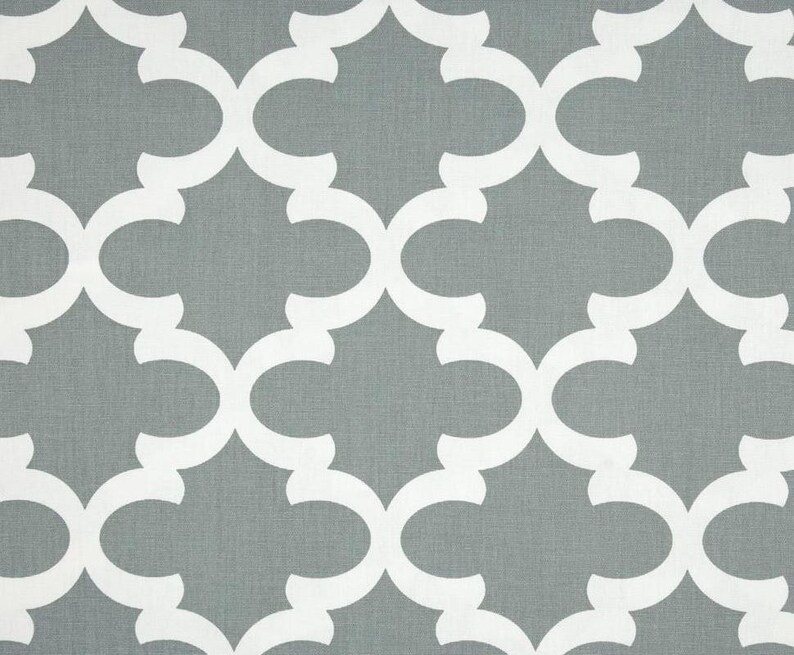 Gray Table Runner Quatrefoil Lattice Grey Trellis Runner Etsy