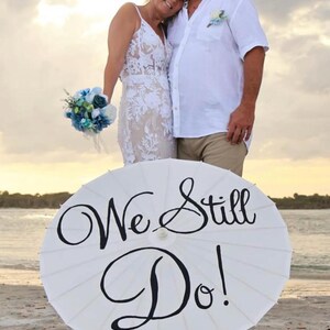 Wedding Vow Renewal Anniversary Umbrella Parasol Custom Sign Banner Photography Prop Ceremony Decor