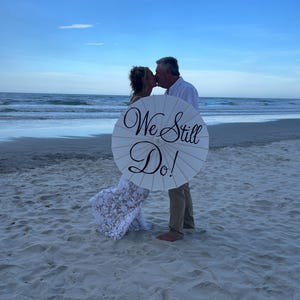Wedding Vow Renewal Anniversary Umbrella Parasol Custom Sign Banner Photography Prop Ceremony Decor