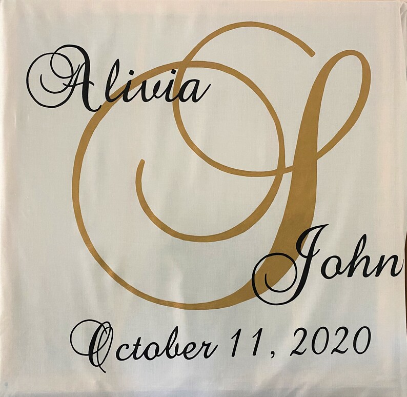 Real Fabric Aisle Runner Personalized Wedding Monogram Isle Etsy