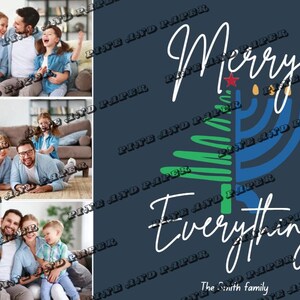 CARTE DES FÊTES PERSONNALISABLE - Noël et Hanoukka ! Carte Christmukkah pour les familles recomposées