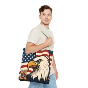 Patriotic Eagle Tote Bag: God Bless America - USA Pride