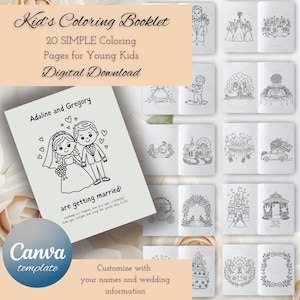 Wedding Coloring Book for Kids: 20 Page Activity Booklet (Printable PDF)