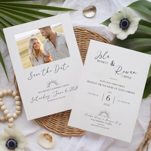 Minimalist Wedding Invitation Template Bundle: Editable Canva Suite (Instant Download