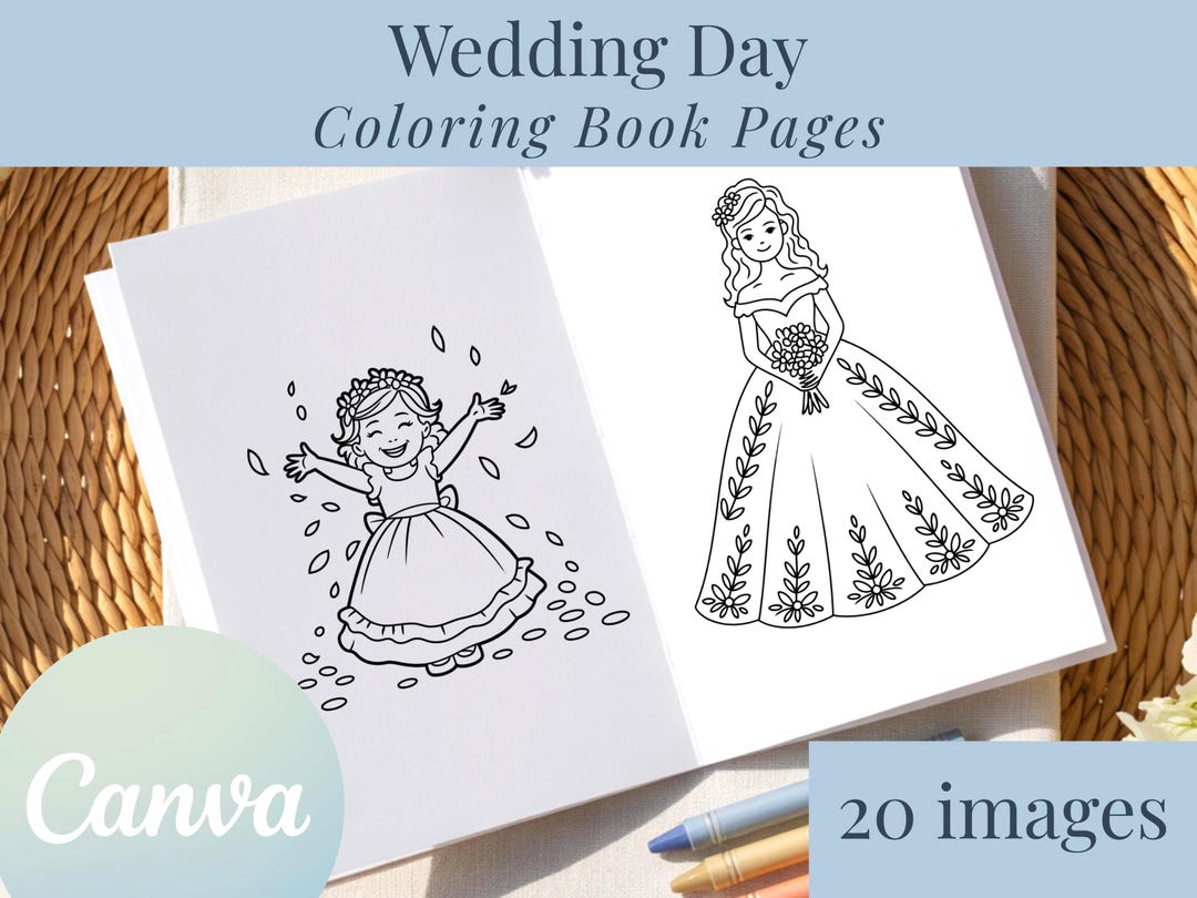 Wedding Day Activity for Children Coloring Book Template Printable ...