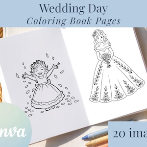 Wedding Day Activity for Children Coloring Book Template Printable Wedding Decor Kid Table Activity Wedding Reception Coloring Page Booklet