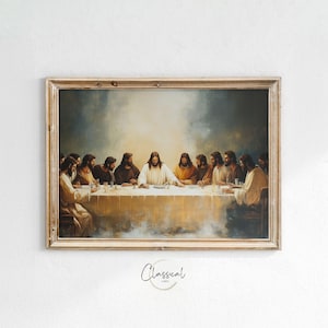 PRINTABLE Christian Artwork Last Supper Wall Art, Jesus Wall Art, Jesus Twelve Disciples, The Last Supper Art, Digital Download, Art 105