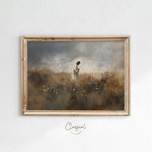 PRINTABLE Christian Artwork Jesus Wall Art, Jesus walking alone, Jesus Abstract Painting, Christian wall art, Christian Decor, Art 146