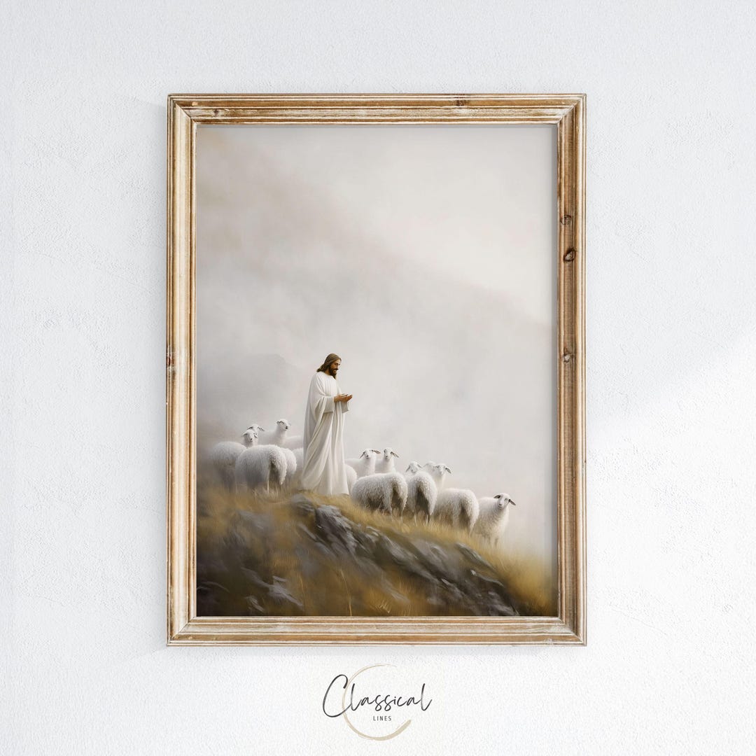 Jesus the Good Shepherd Print, Christian Artwork (digital Download) - Etsy