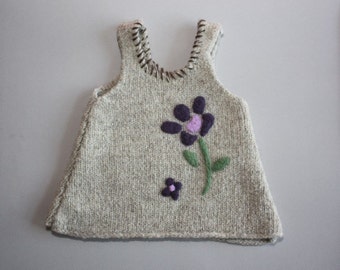 Adorable Knit Vest with Needle-Felted Design size 0-6mos - 6Y