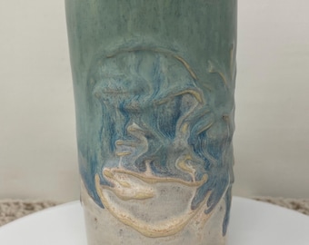 Lobster and shell Ceramic Travel Mug | handmade by Moth & Mud