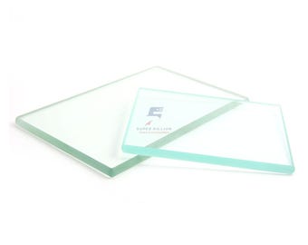 Clear Glass Burnishing Plate for Leathercraft – 100x130x8mm Rounded Edge Glass Tool for Pressing & Smoothing Leather