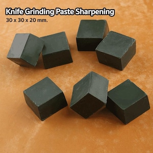 May include: Six dark green rectangular sharpening stones, each measuring 30 x 30 x 20 mm. Knife Grinding Paste Sharpening.
