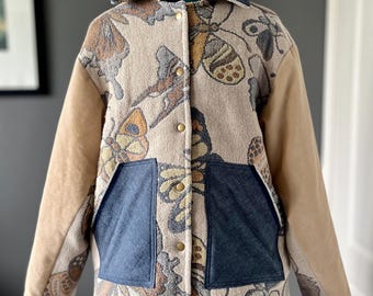 Lined butterfly jacket, reworked vintage tapestry blanket, ladies' size S-L