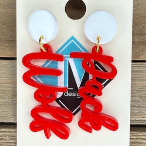 Wolfpack acrylic earrings - game day accessory!