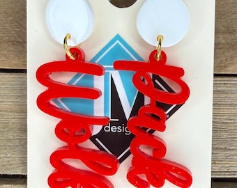 Wolfpack acrylic earrings - game day accessory!