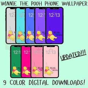 Winnie de Poeh-telefoonachtergrond: ontspannen en chillen (digitale download)