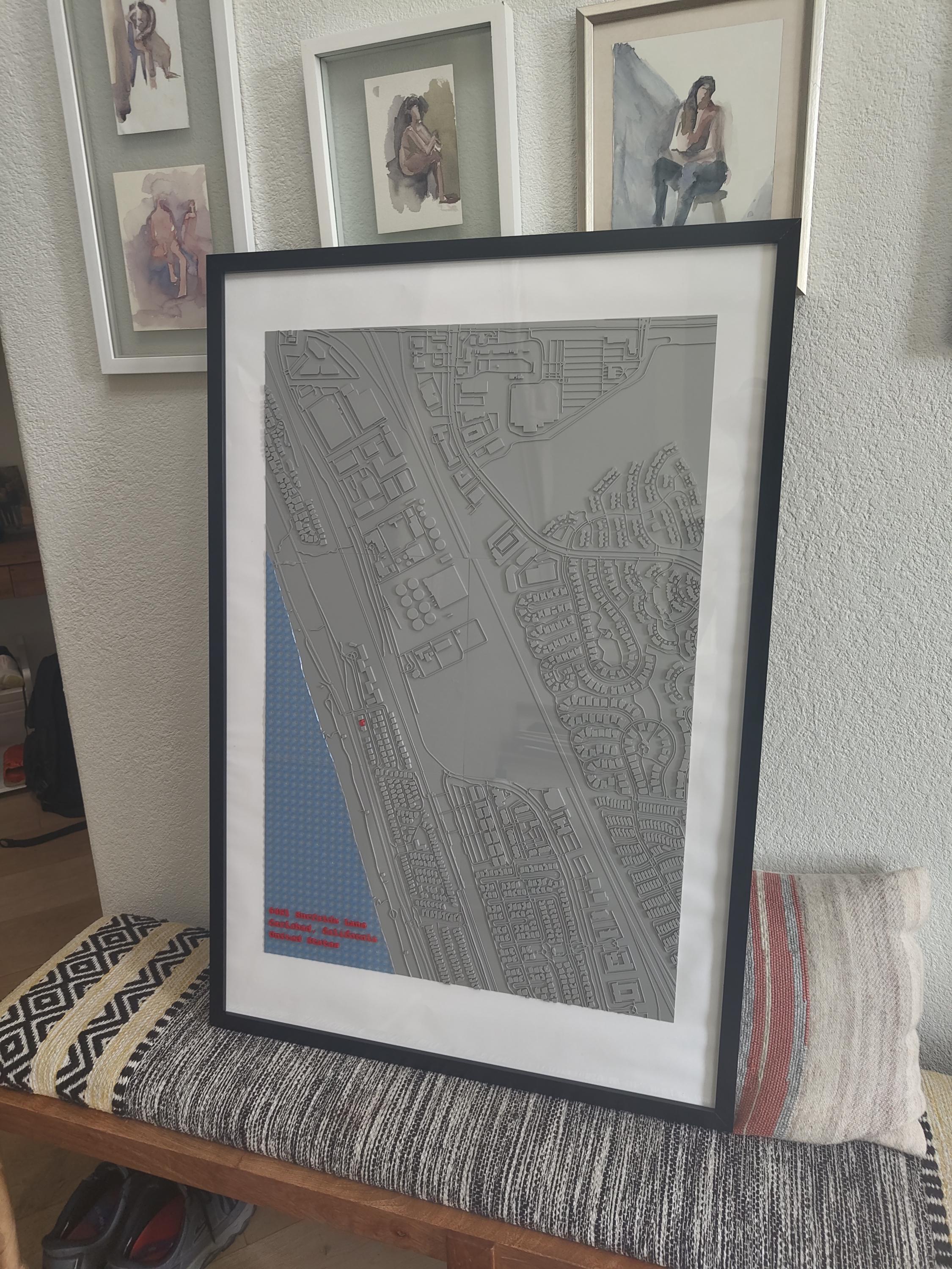 Topographic Map Frame Custom 3D Printed Topographical Map Framed - Etsy