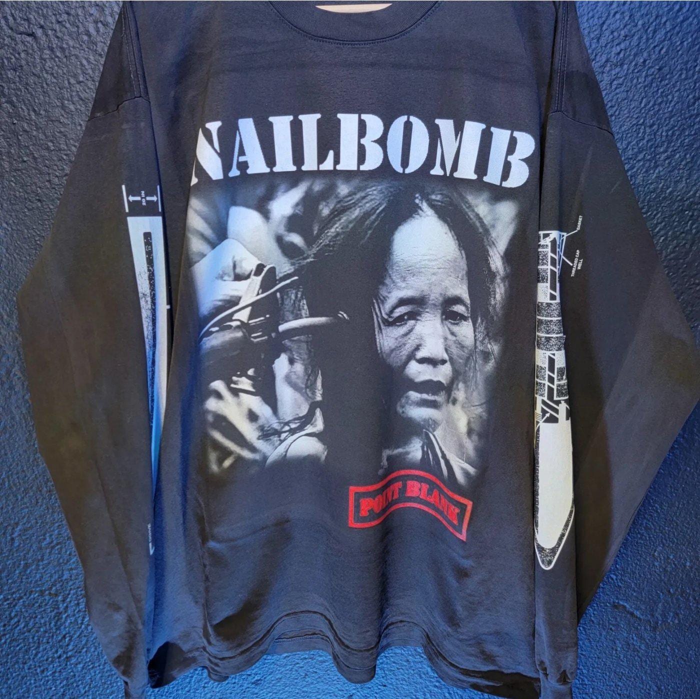 90s ネイルボム NAILBOMB 長袖Tシャツ ロンT　バンドTシャツ Custom NAILBOMB Long Sleeve - Etsy