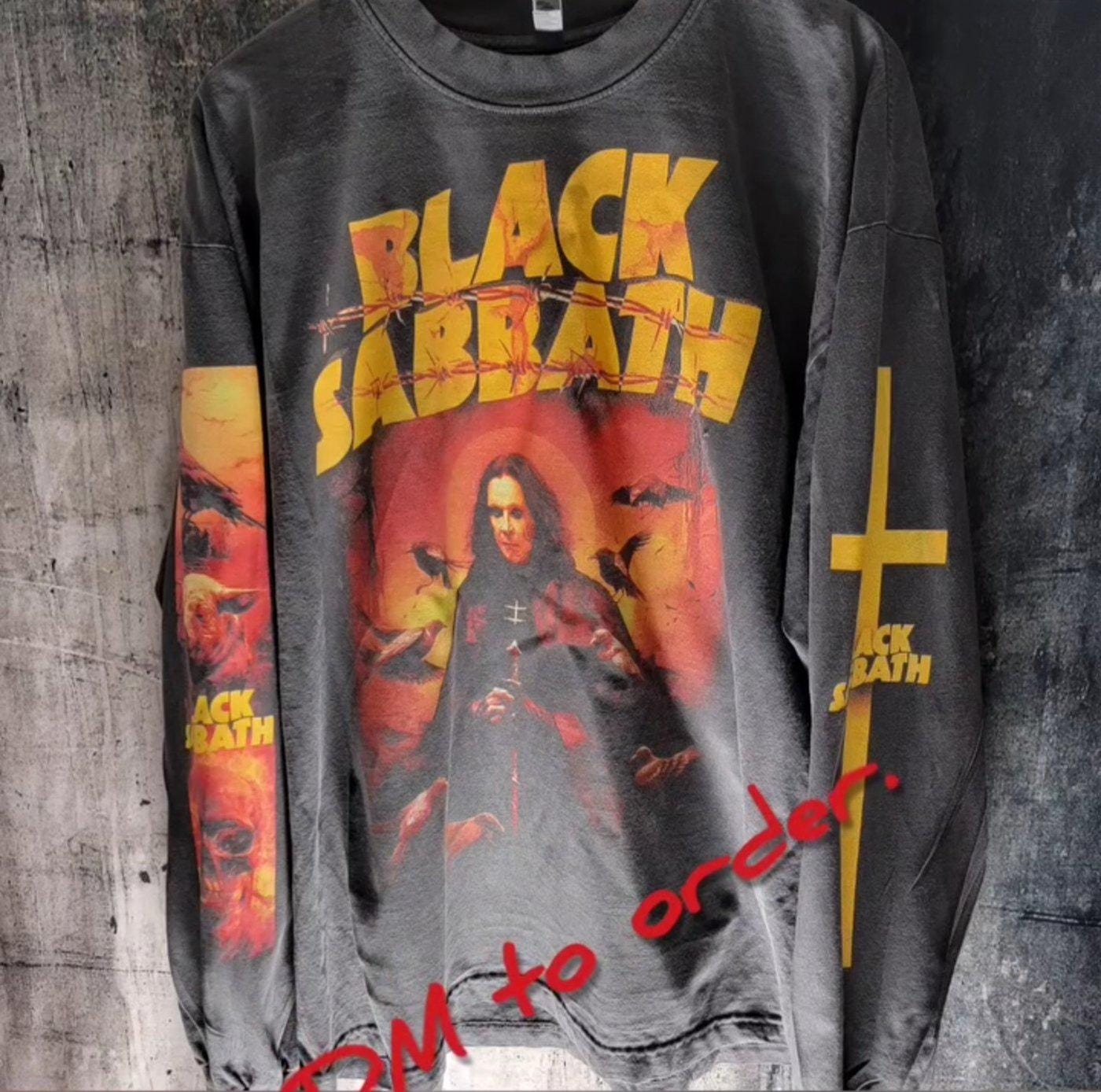 Black Sabbath Ozzy Osbourne Long Sleeve Custom 4-print Heavyweight