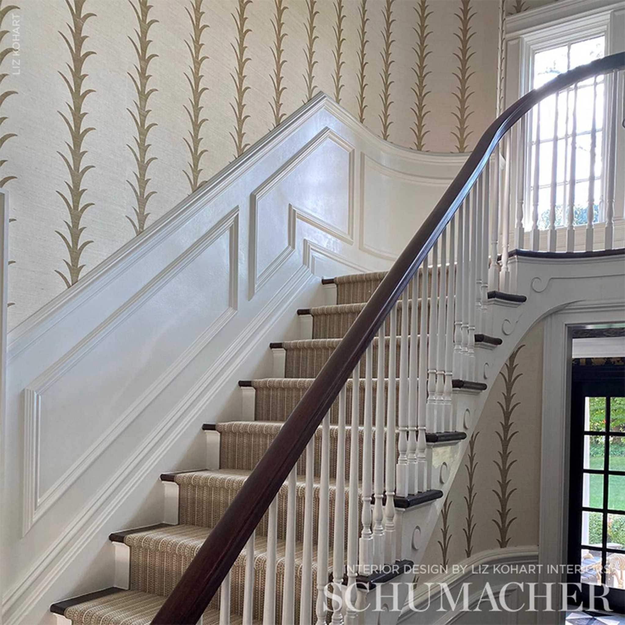 Acanthus Stripe Sisal Wallpaper by Schumacher - Etsy