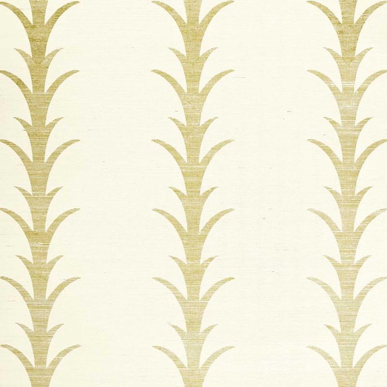 Acanthus Stripe Sisal Wallpaper by Schumacher - Etsy