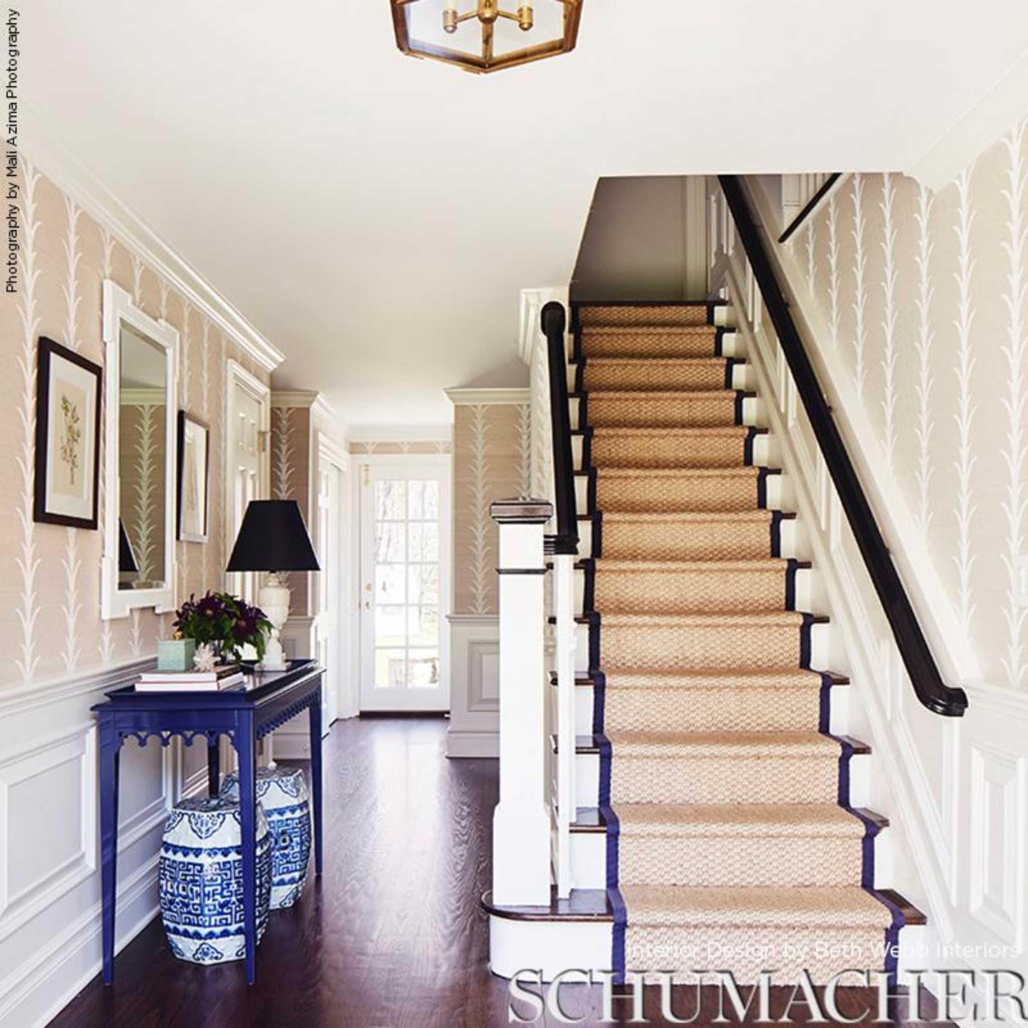 Acanthus Stripe Sisal Wallpaper by Schumacher - Etsy