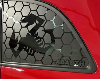 2x avery stickers for rear windows Fiat 500 Abarth small scorpion