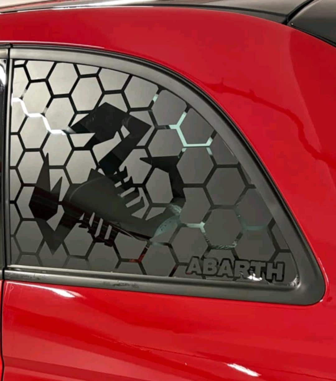 2x avery stickers for rear windows Fiat 500 Abarth small scorpion