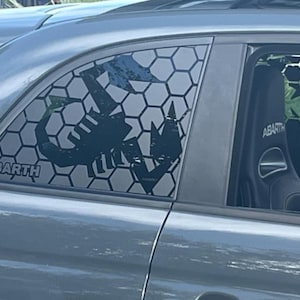 2x avery stickers voor achterruiten Fiat 500 Abarth