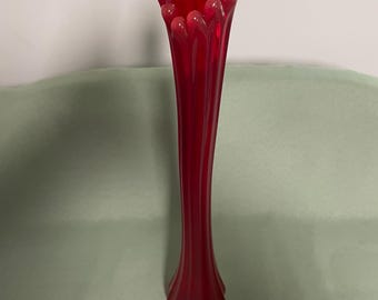 LE Smith amberina swung vase